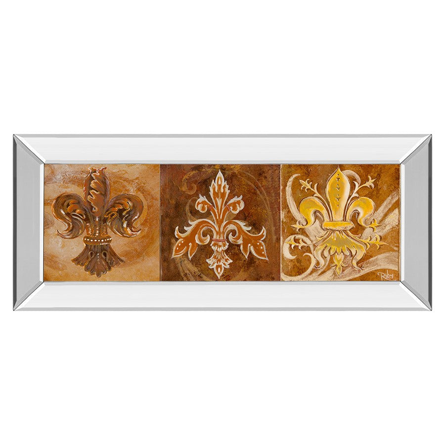 Classy Living Fleur De Lis Trio Wall Art 42"x18", Mirrored Frame