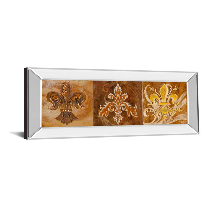 Classy Living Fleur De Lis Trio Wall Art 42"x18", Mirrored Frame