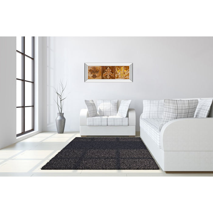 Classy Living Fleur De Lis Trio Wall Art 42"x18", Mirrored Frame