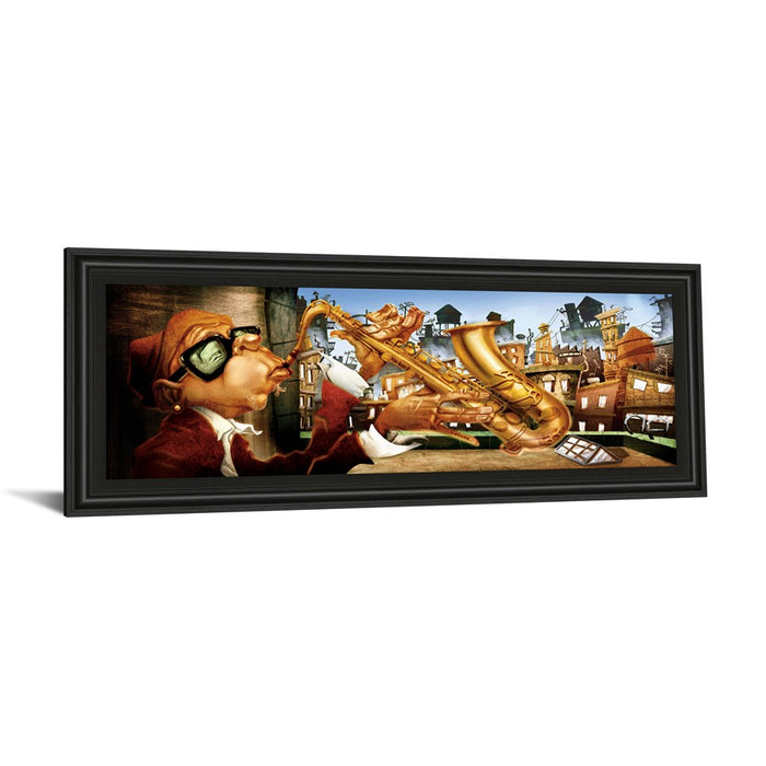 Classy Living Urban Saxophone Serenade Wall Art 42"x18", Midnight Aura