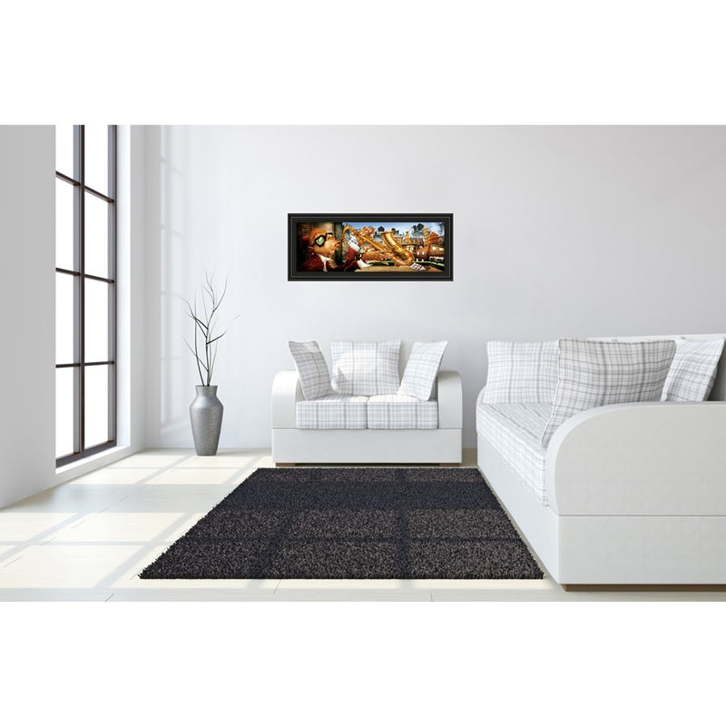 Classy Living Urban Saxophone Serenade Wall Art 42"x18", Midnight Aura