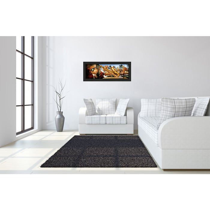 Classy Living Urban Saxophone Serenade Wall Art 42"x18", Midnight Aura