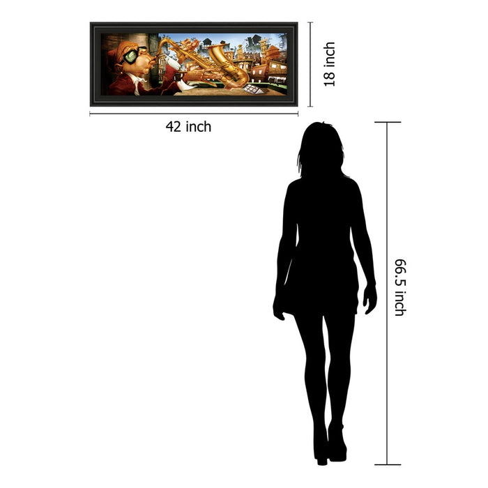 Classy Living Urban Saxophone Serenade Wall Art 42"x18", Midnight Aura