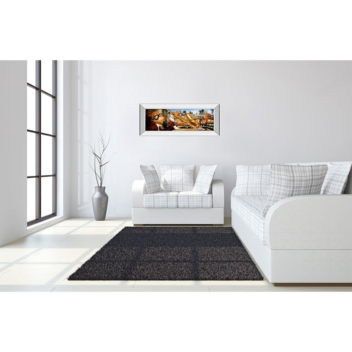 Classy Living Urban Saxophone Serenade Wall Art 42"x18", Mirrored Frame