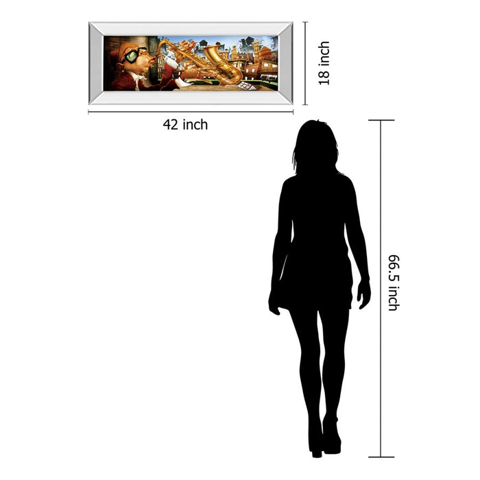 Classy Living Urban Saxophone Serenade Wall Art 42"x18", Mirrored Frame