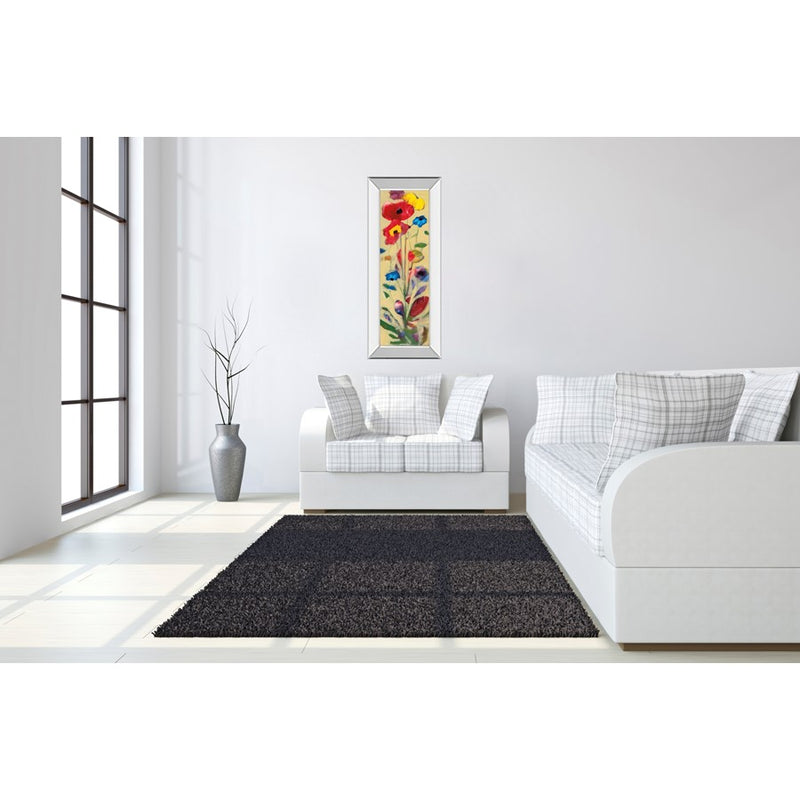 Classy Living Wildflower Burst Wall Art 18"x42", Mirrored Frame