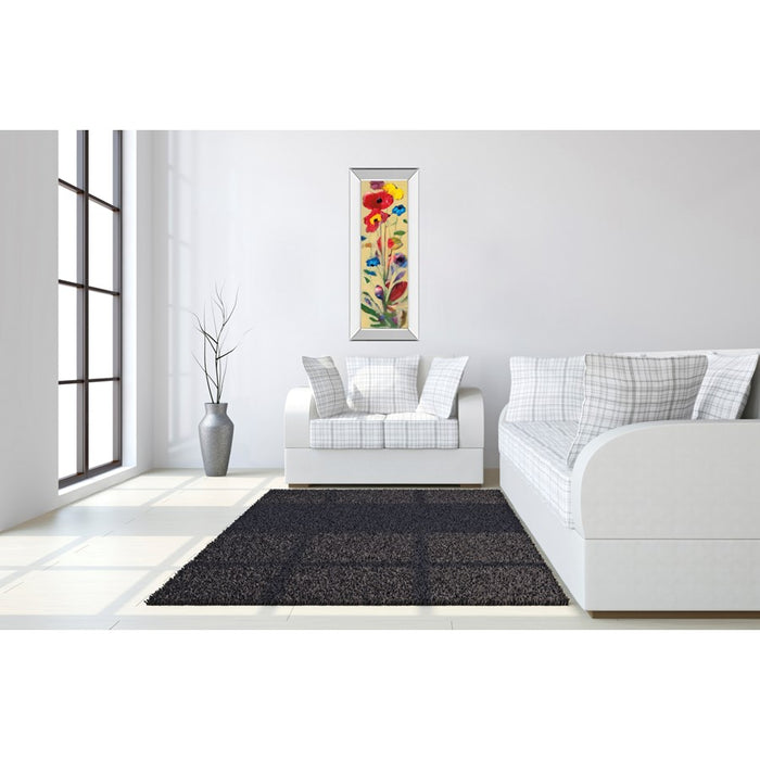 Classy Living Wildflower Burst Wall Art 18"x42", Mirrored Frame