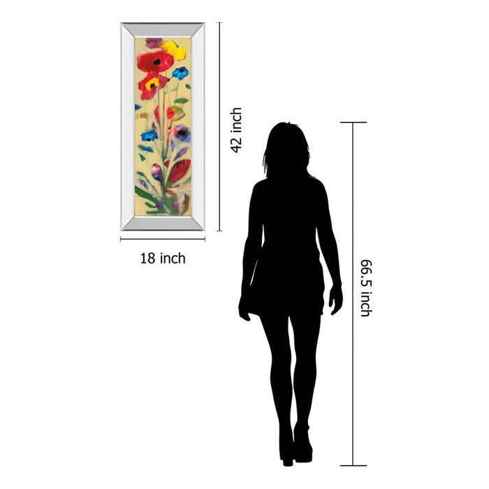 Classy Living Wildflower Burst Wall Art 18"x42", Mirrored Frame