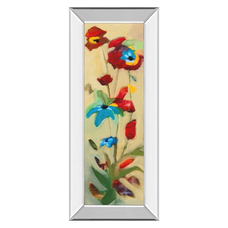 Classy Living Wildflower Bloom Wall Art 18"x42", Mirrored Frame