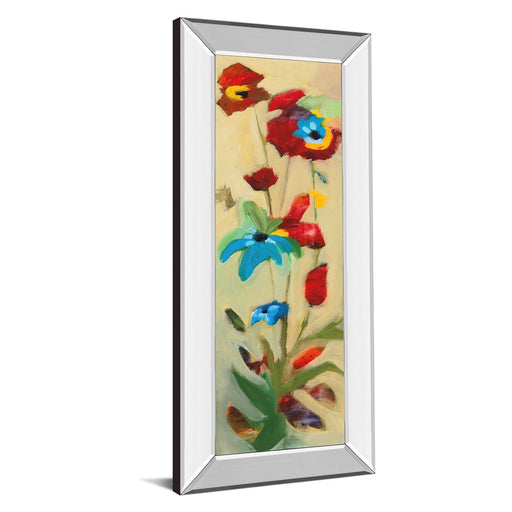 Classy Living Wildflower Bloom Wall Art 18"x42", Mirrored Frame