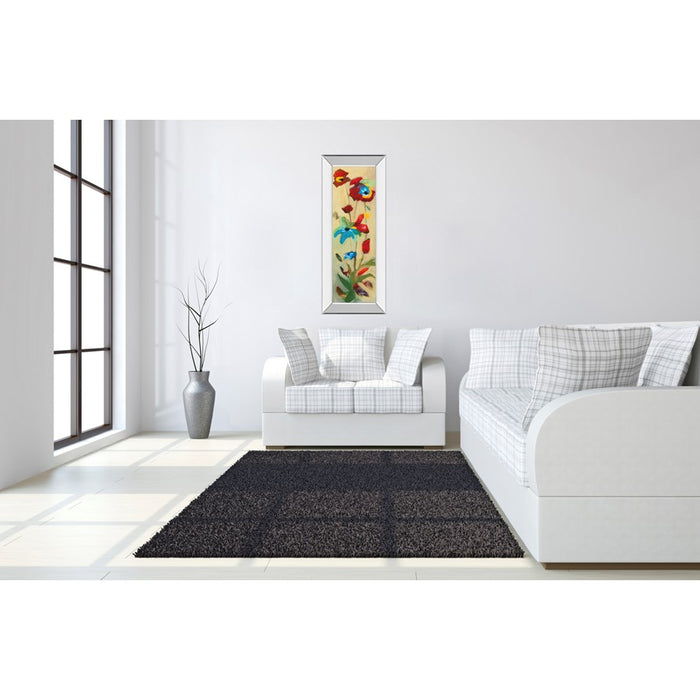 Classy Living Wildflower Bloom Wall Art 18"x42", Mirrored Frame