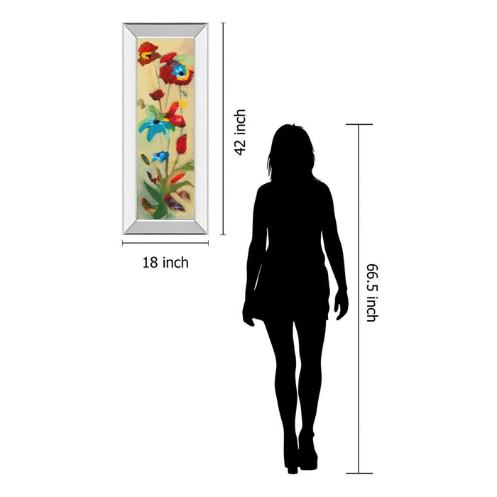 Classy Living Wildflower Bloom Wall Art 18"x42", Mirrored Frame