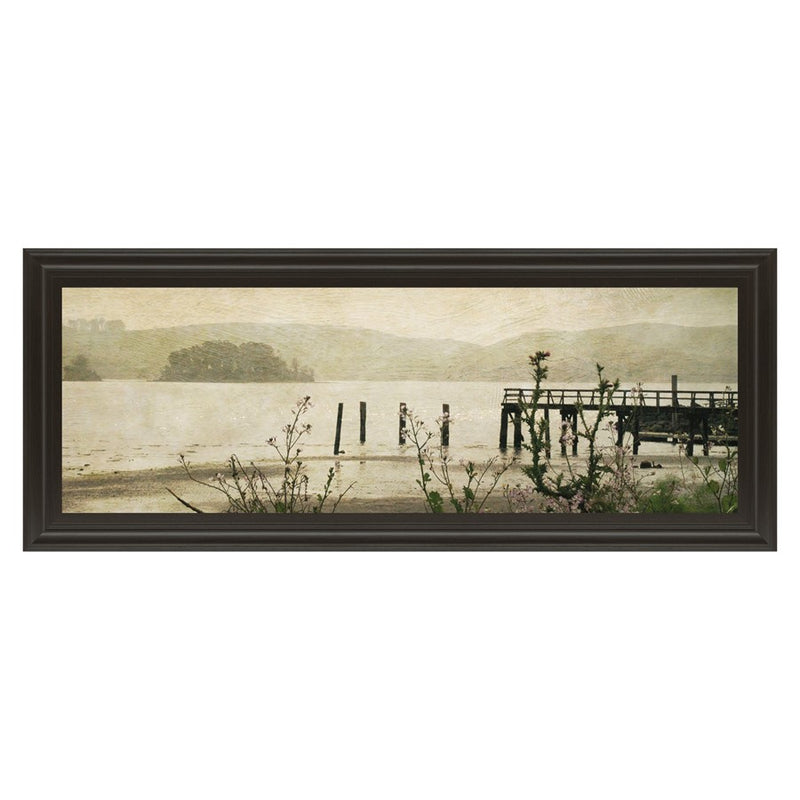 Classy Living Tranquil Pier View Wall Art 42"x18", Dark Chocolate Frame