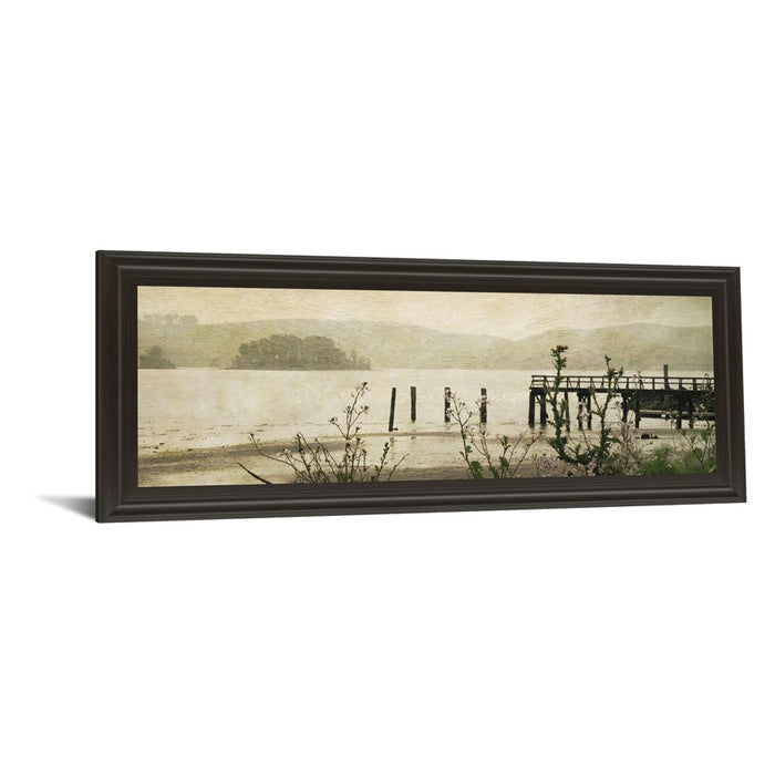 Classy Living Tranquil Pier View Wall Art 42"x18", Dark Chocolate Frame