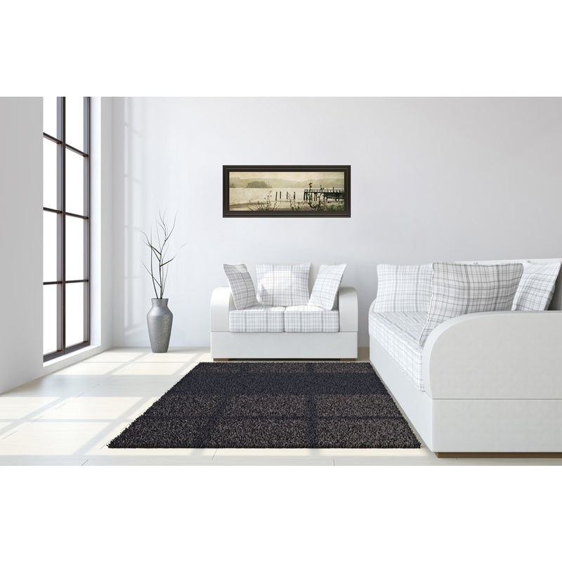 Classy Living Tranquil Pier View Wall Art 42"x18", Dark Chocolate Frame