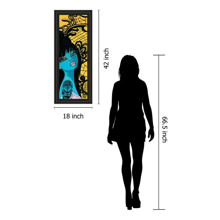 Classy Living Ink Chiffon I Wall Art 18"x42", Midnight Aura Frame