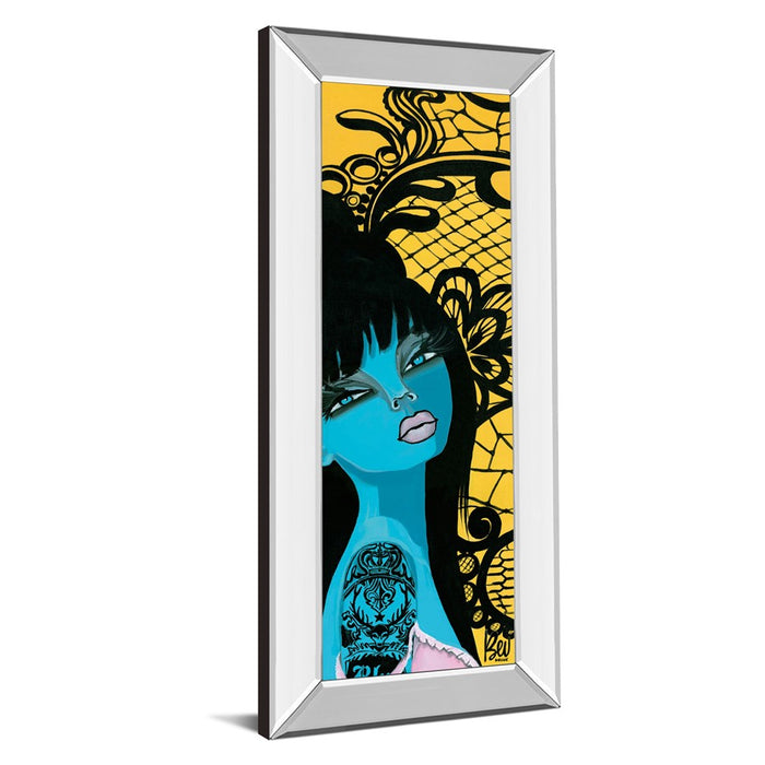 Classy Living Ink Chiffon I Wall Art 18"x42", Mirrored Frame