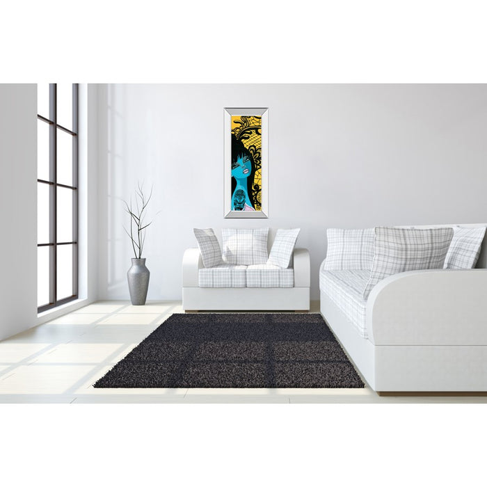 Classy Living Ink Chiffon I Wall Art 18"x42", Mirrored Frame