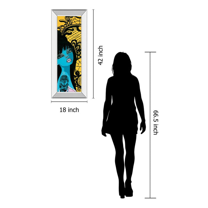 Classy Living Ink Chiffon I Wall Art 18"x42", Mirrored Frame