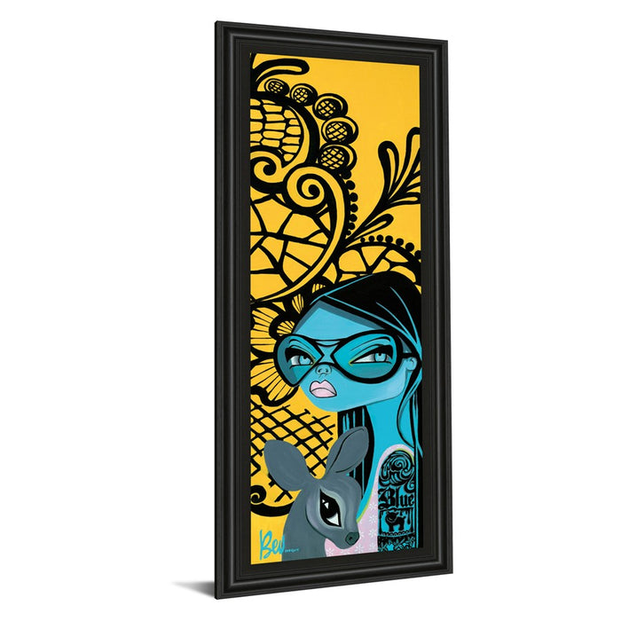 Classy Living Ink Chiffon II Wall Art 18"x42", Black Frame