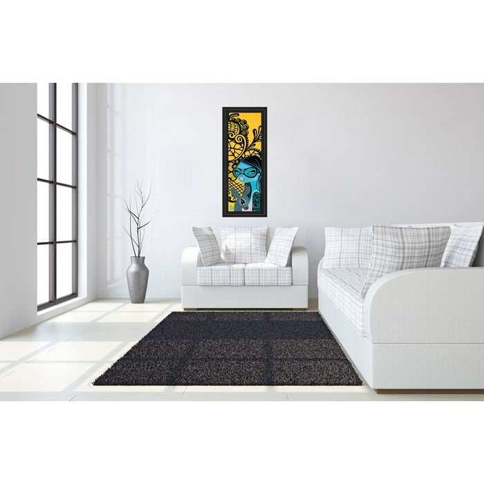 Classy Living Ink Chiffon II Wall Art 18"x42", Black Frame