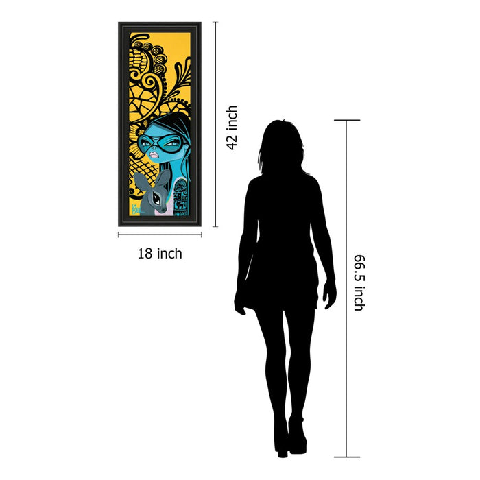 Classy Living Ink Chiffon II Wall Art 18"x42", Black Frame