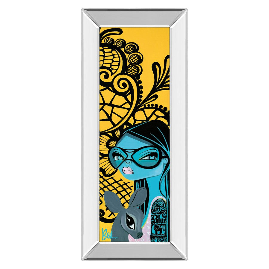 Classy Living Ink Chiffon II Wall Art 18"x42", Mirrored Frame