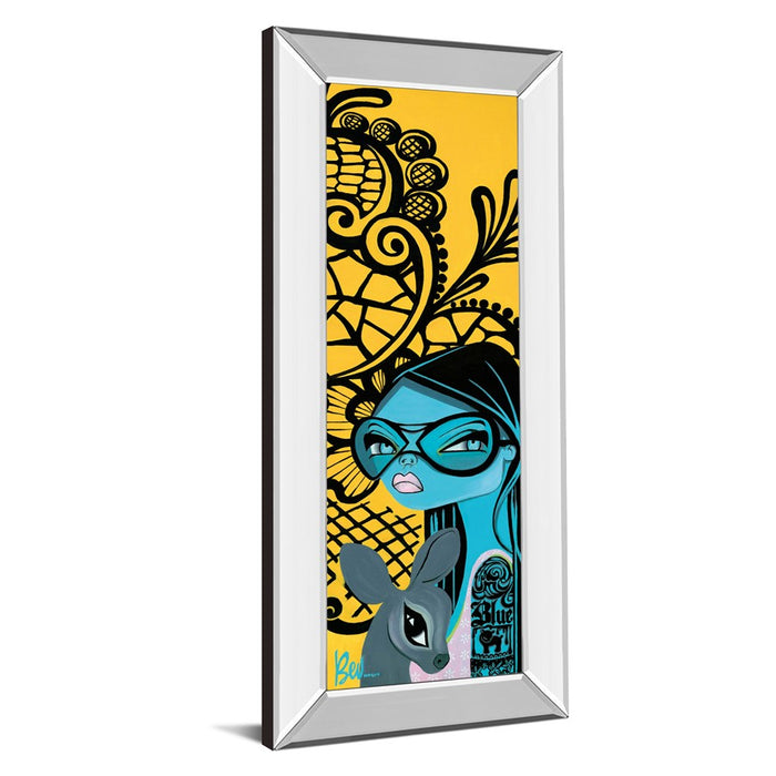 Classy Living Ink Chiffon II Wall Art 18"x42", Mirrored Frame