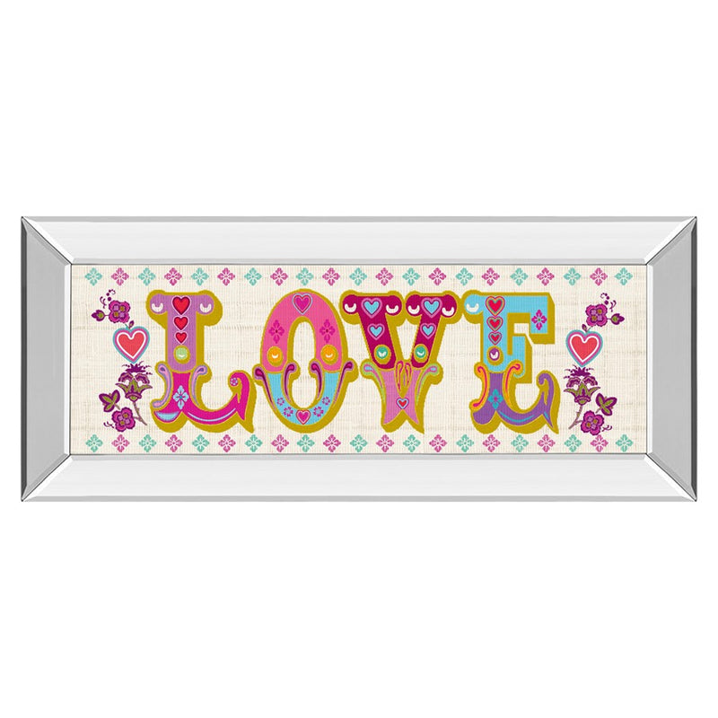 Classy Living First Love Wall Art 42"x18", Mirrored Frame