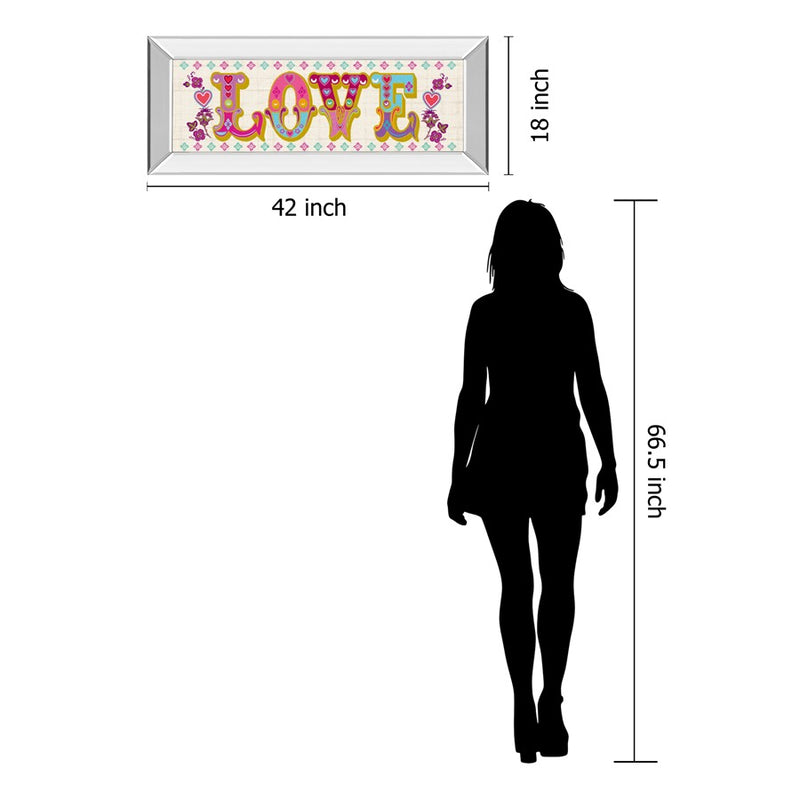 Classy Living First Love Wall Art 42"x18", Mirrored Frame