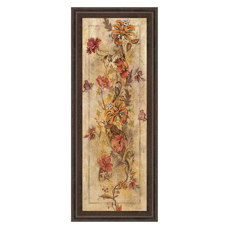 Classy Living Fleur Delicate I Wall Art 18"x42", Cinnamon Mocha Frame