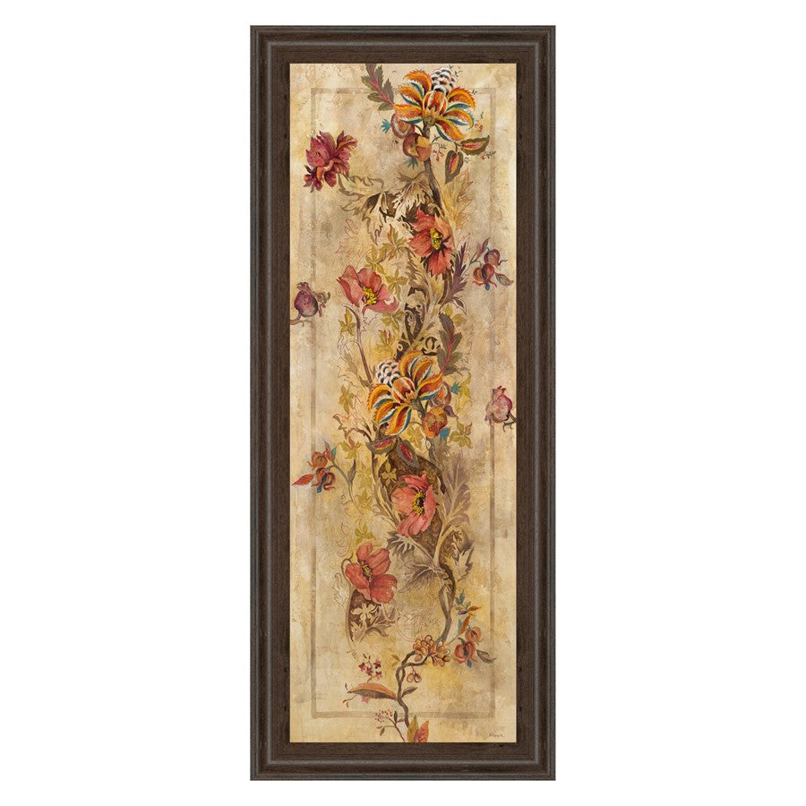 Classy Living Fleur Delicate I Wall Art 18"x42", Cinnamon Mocha Frame