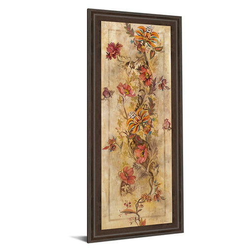 Classy Living Fleur Delicate I Wall Art 18"x42", Cinnamon Mocha Frame