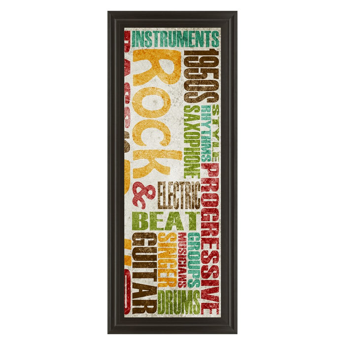 Classy Living Rock & Roll Wall Art 18"x42", Dark Chocolate Frame