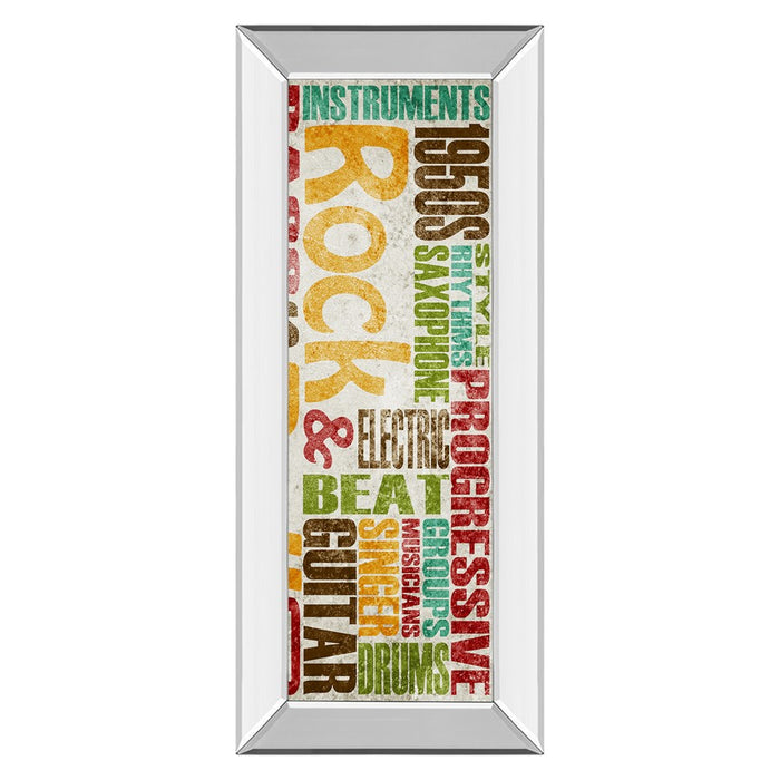 Classy Living Rock & Roll Wall Art 18"x42", Mirrored Frame