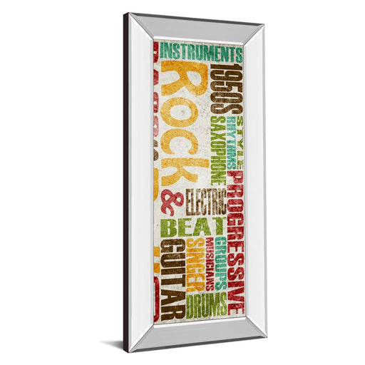 Classy Living Rock & Roll Wall Art 18"x42", Mirrored Frame