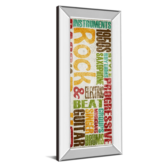 Classy Living Rock & Roll Wall Art 18"x42", Mirrored Frame