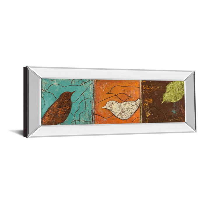 Classy Living Serene Birds Trio Wall Art 42"x18", Mirrored Frame
