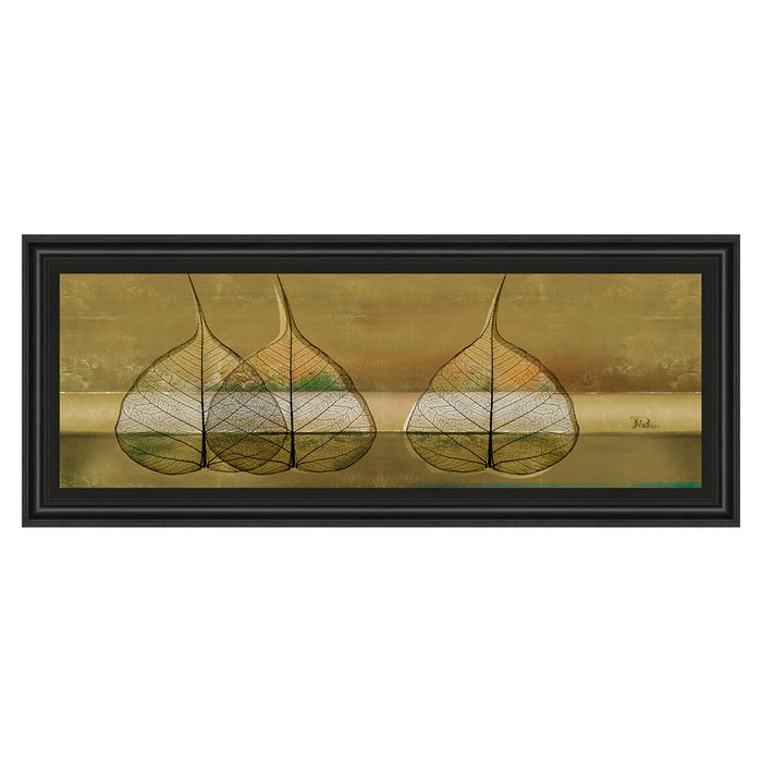 Classy Living Translucent Leaves Wall Art 42"x18", Midnight Aura Frame