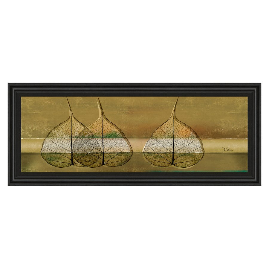Classy Living Translucent Leaves Wall Art 42"x18", Midnight Aura Frame