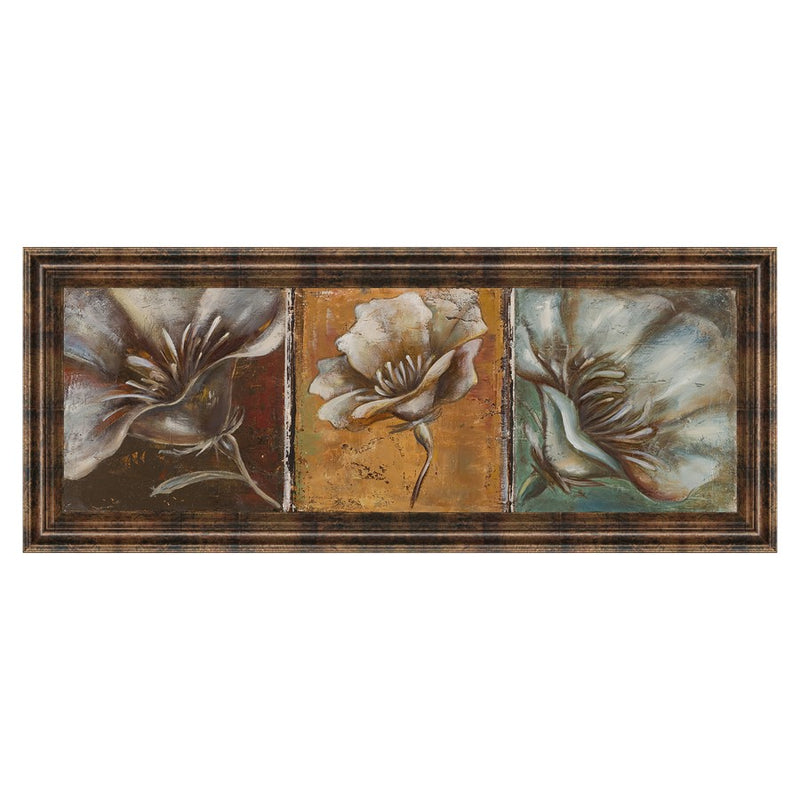 Classy Living Three Poppies I Wall Art 42"x18", Dark Chocolate Frame