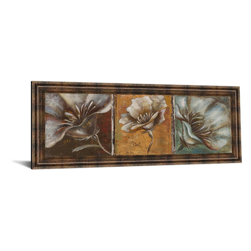 Classy Living Three Poppies I Wall Art 42"x18", Dark Chocolate Frame
