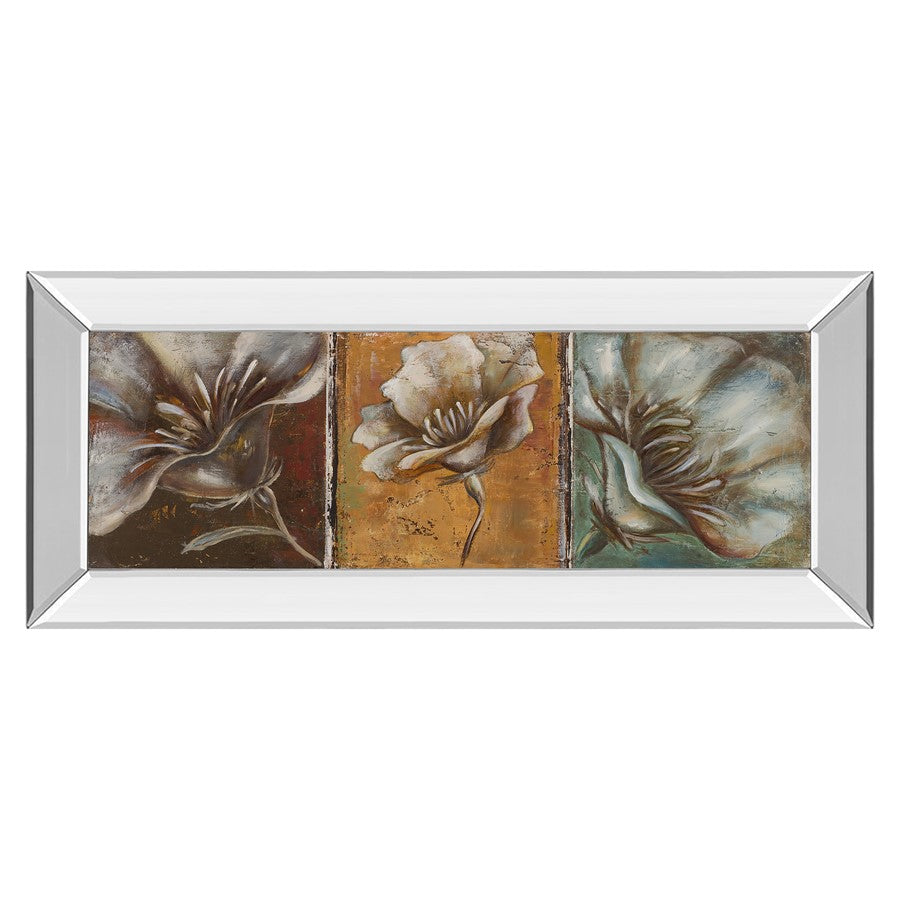 Classy Living Three Poppies I Wall Art 42"x18", Mirrored Frame