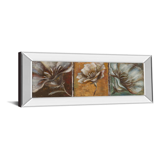 Classy Living Three Poppies I Wall Art 42"x18", Mirrored Frame