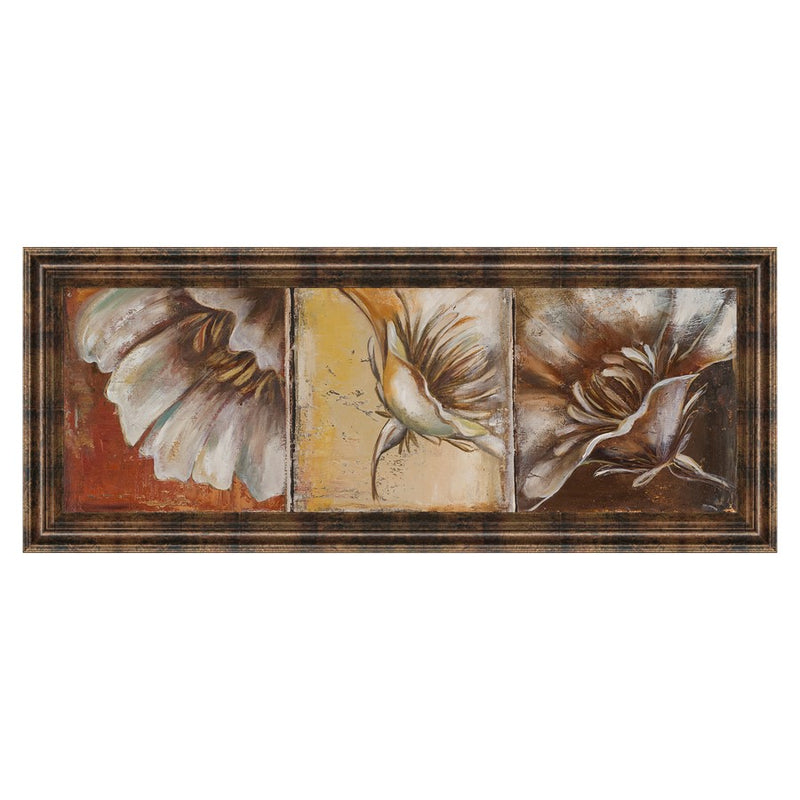 Classy Living Three Poppies II Wall Art 42"x18", Dark Chocolate Frame