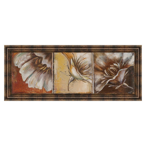 Classy Living Three Poppies II Wall Art 42"x18", Dark Chocolate Frame - 1378