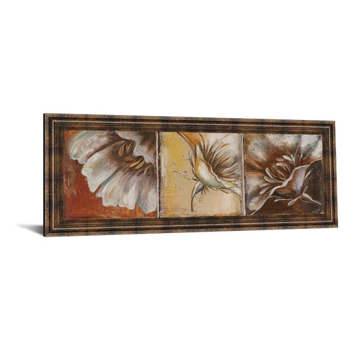 Classy Living Three Poppies II Wall Art 42"x18", Dark Chocolate Frame
