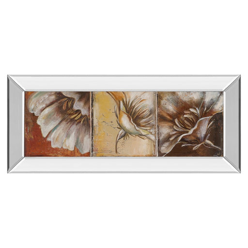 Classy Living Three Poppies II Wall Art 42"x18", Mirrored Frame - 1378MF