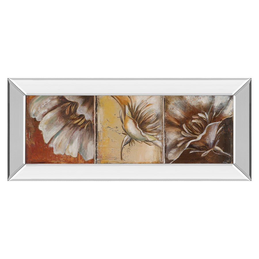 Classy Living Three Poppies II Wall Art 42"x18", Mirrored Frame