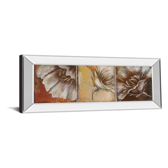 Classy Living Three Poppies II Wall Art 42"x18", Mirrored Frame